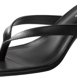 Kitten Heels Women Black Brown Square Toe Flip Flops 2 Inch Low Heeled Sandals